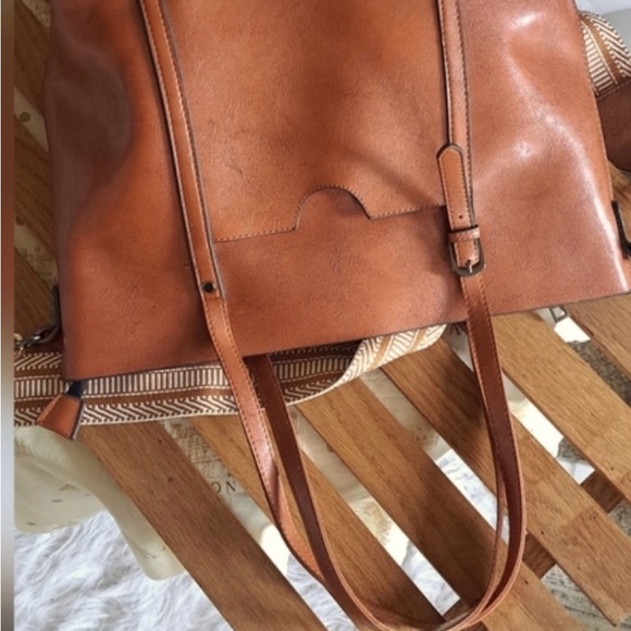 NEW Vegan Leather Tote with Cool Guitar strap - Picture 5 of 16